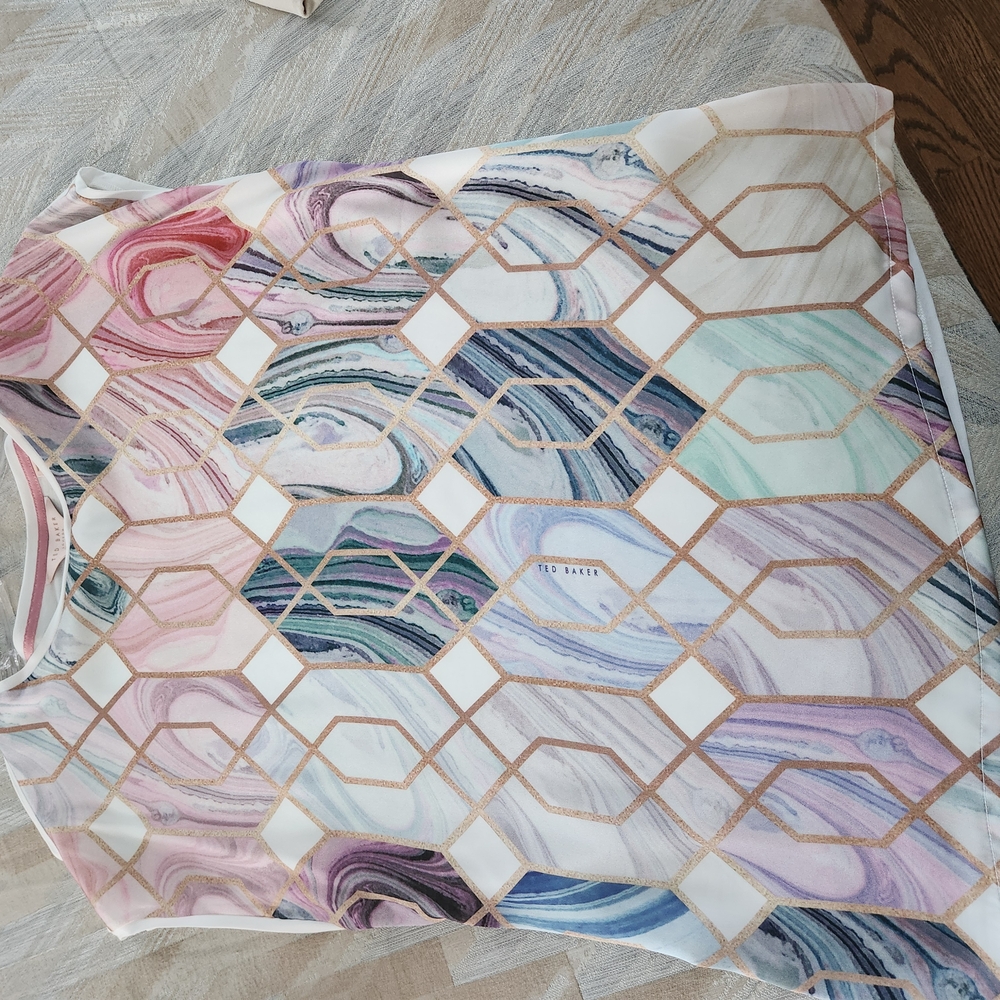 Ted Baker Geometric Marble Print Top